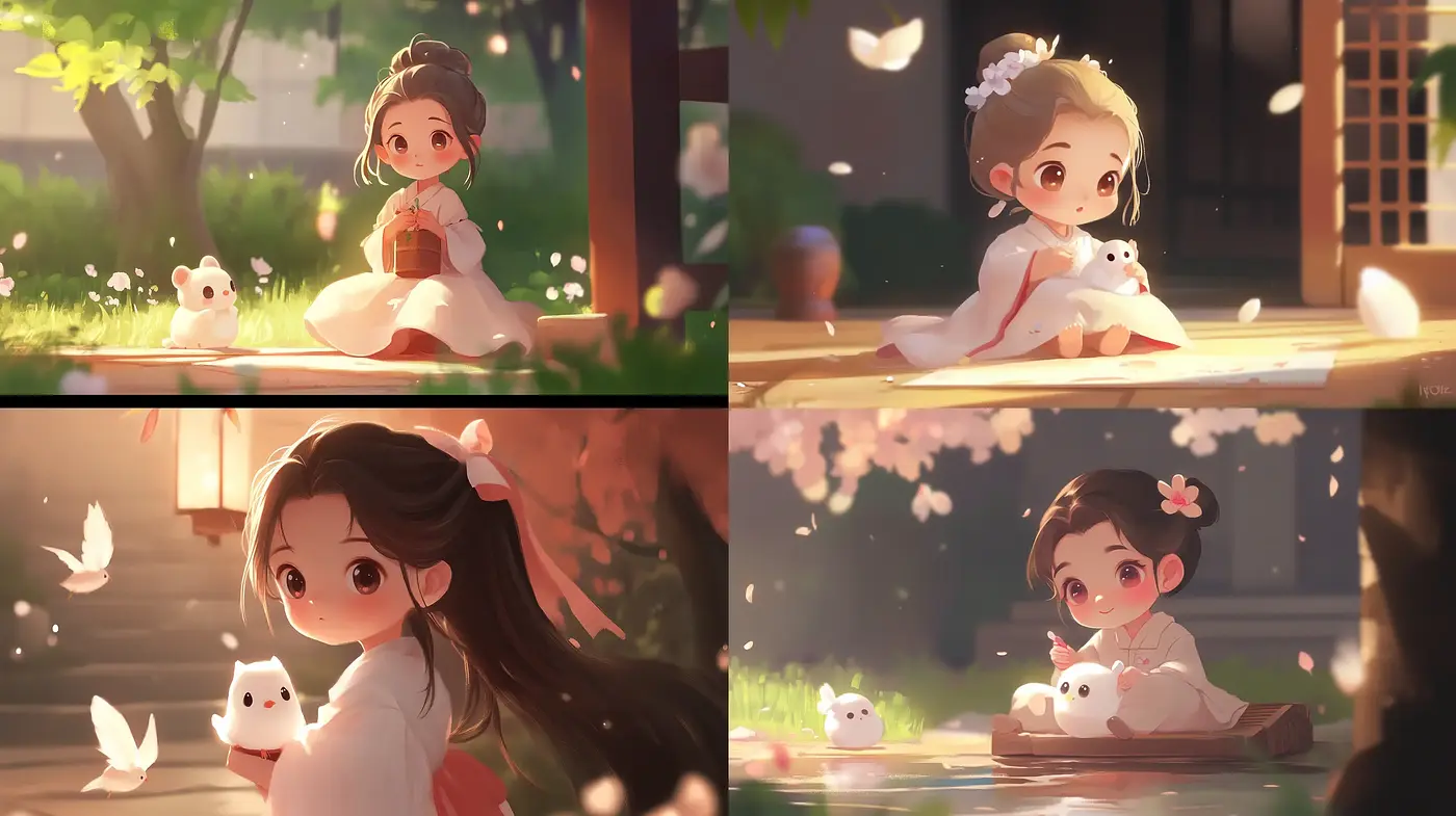 Serene Whimsicality in Lush Anime-Inspired Vignettes - Midjourney sref style