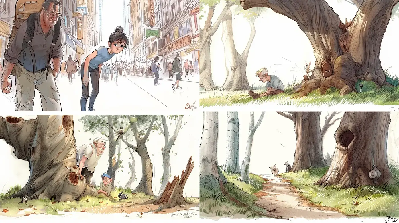 Charming and Whimsical Illustrations with Enchanting Storybook Quality - Midjourney sref style