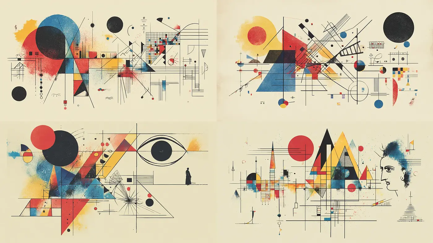 Geometric Abstract Composition with a Harmonious Color Palette - Midjourney sref style