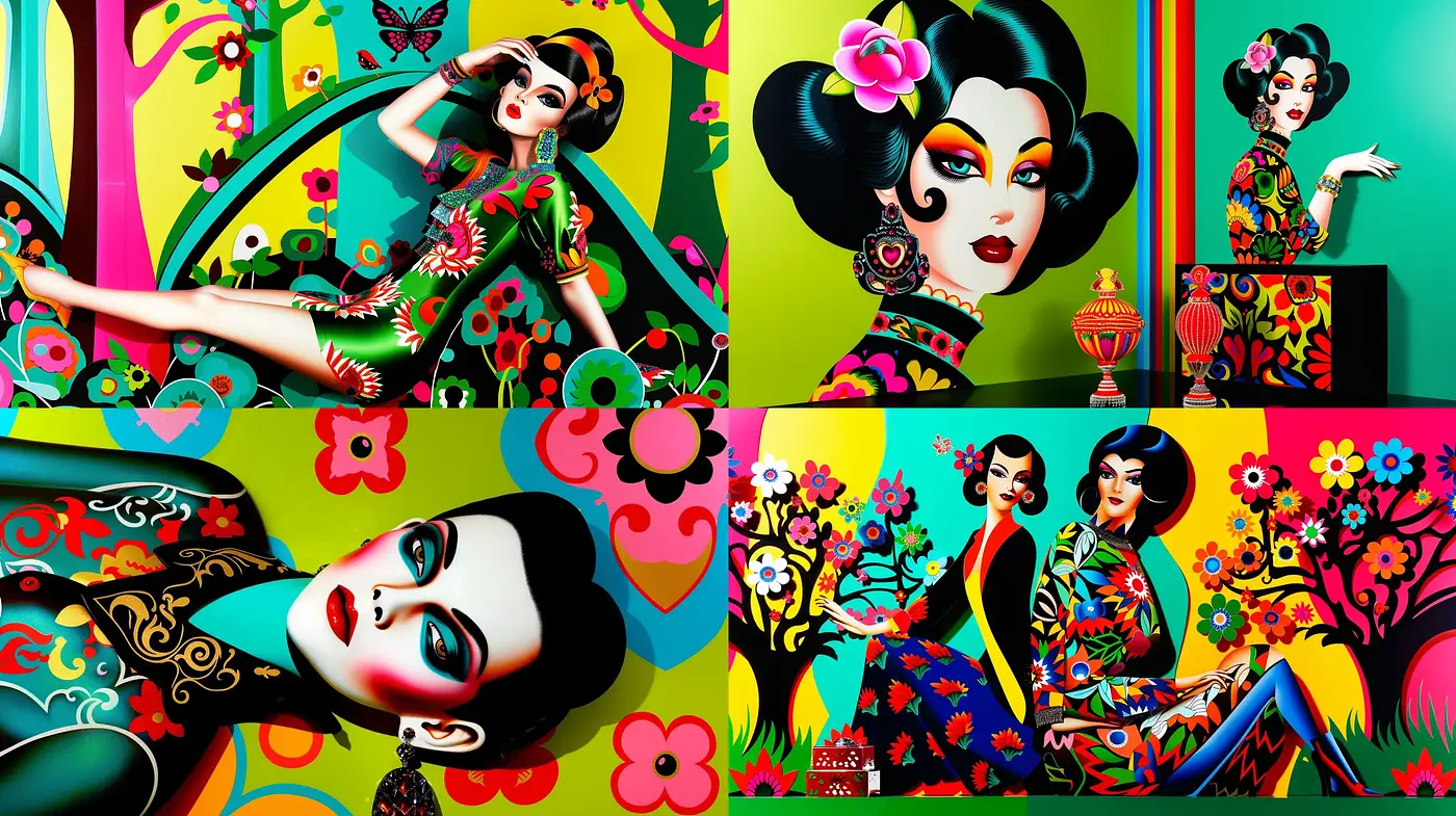 Vibrant Pop Fusion with a Contemporary Asian Aesthetic - Midjourney sref style