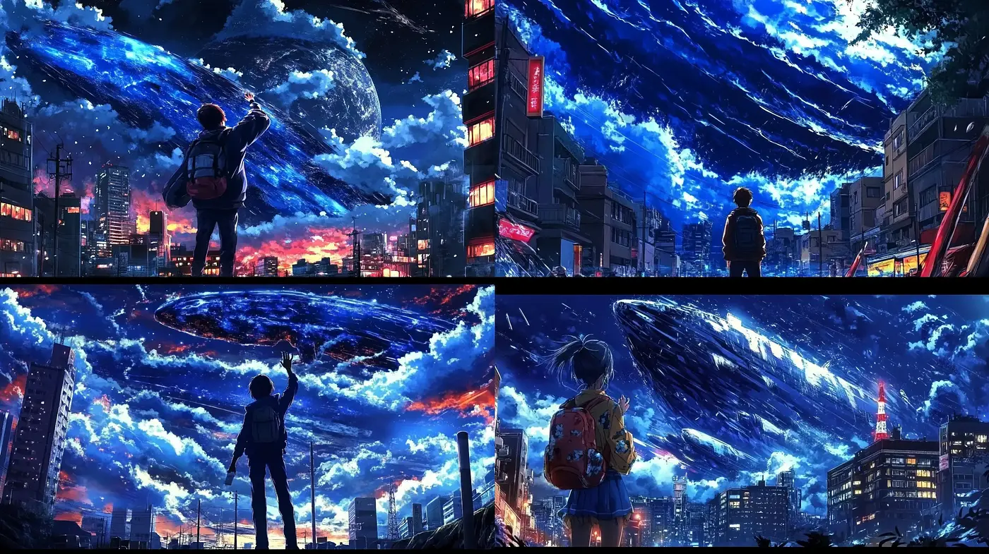Starry Night Over Urban Dreamscape - Midjourney sref style