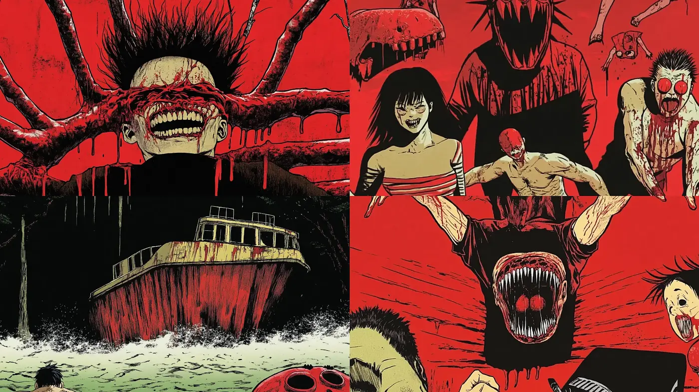 Intense Crimson Horror: A Visually Striking Approach with Expressionist Overtones - Midjourney sref style