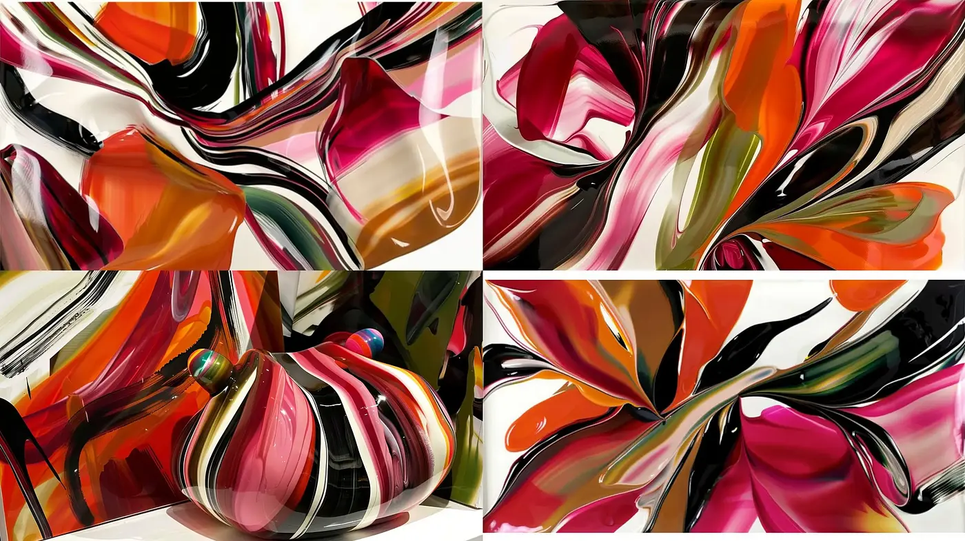 Vibrant Abstract Expressionism with Fluid Dynamics - Midjourney sref style