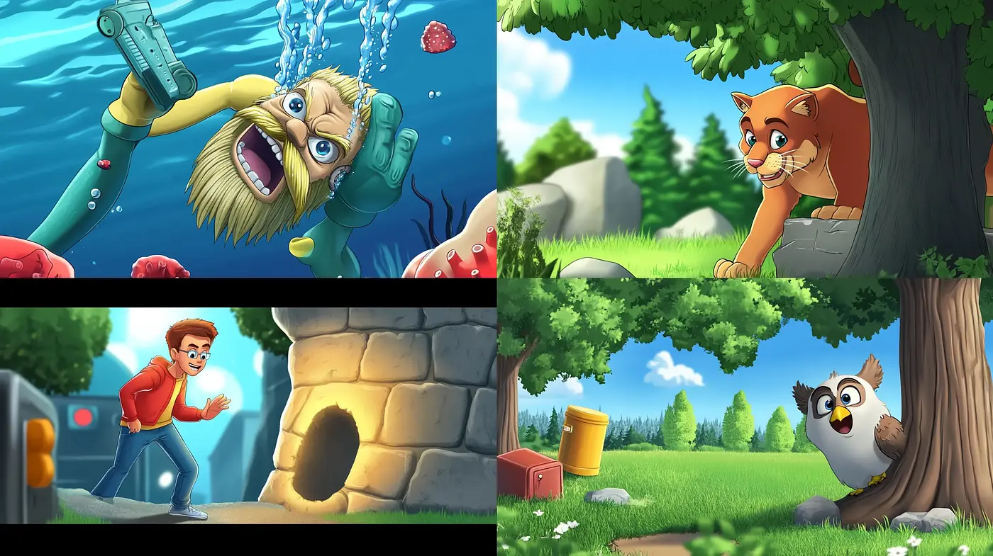 Lively Cartoon Rendering with Rich Environments - Midjourney sref style