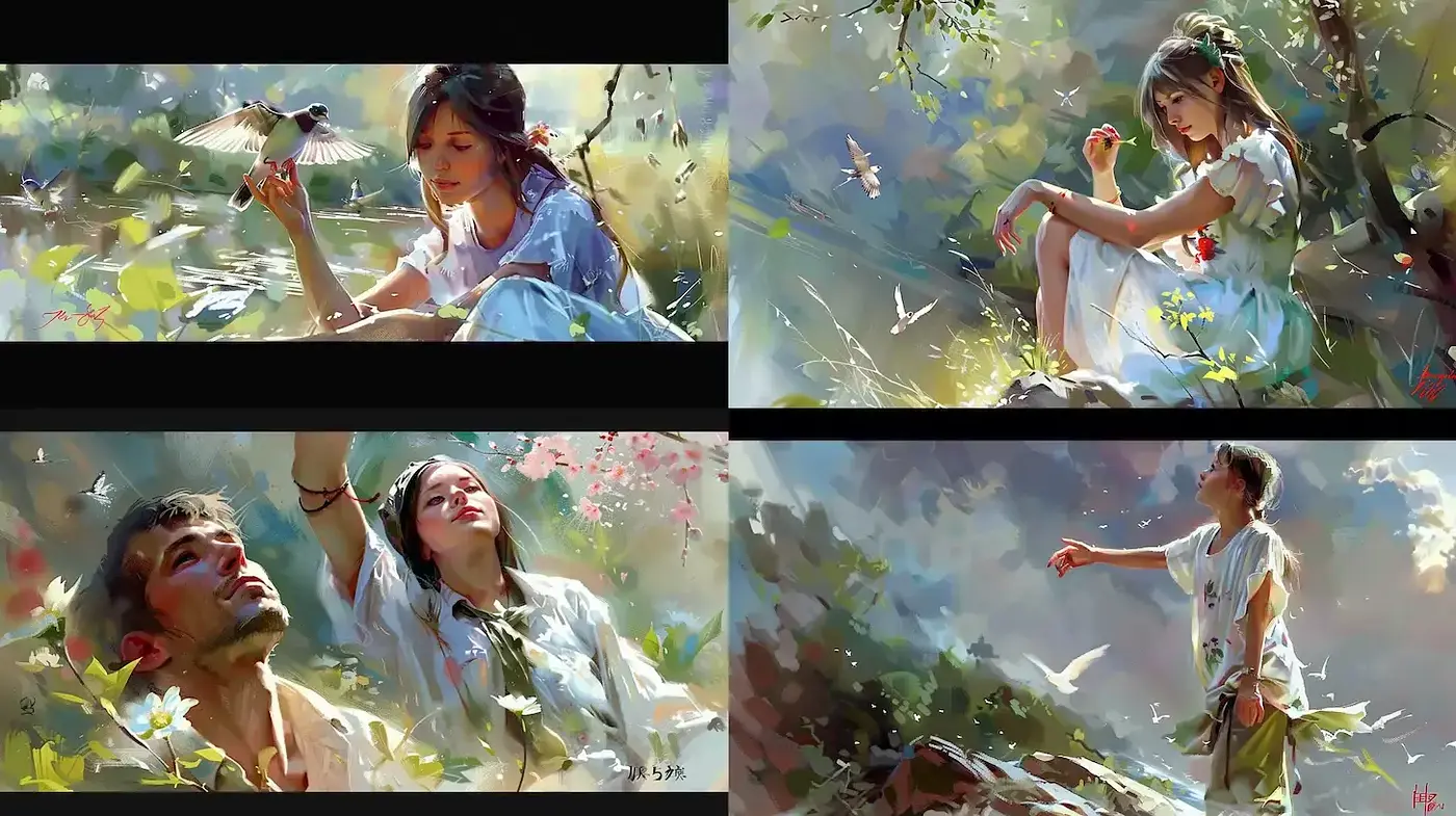 Lush and Ethereal Illustrations with Dreamlike Quality - Midjourney sref style