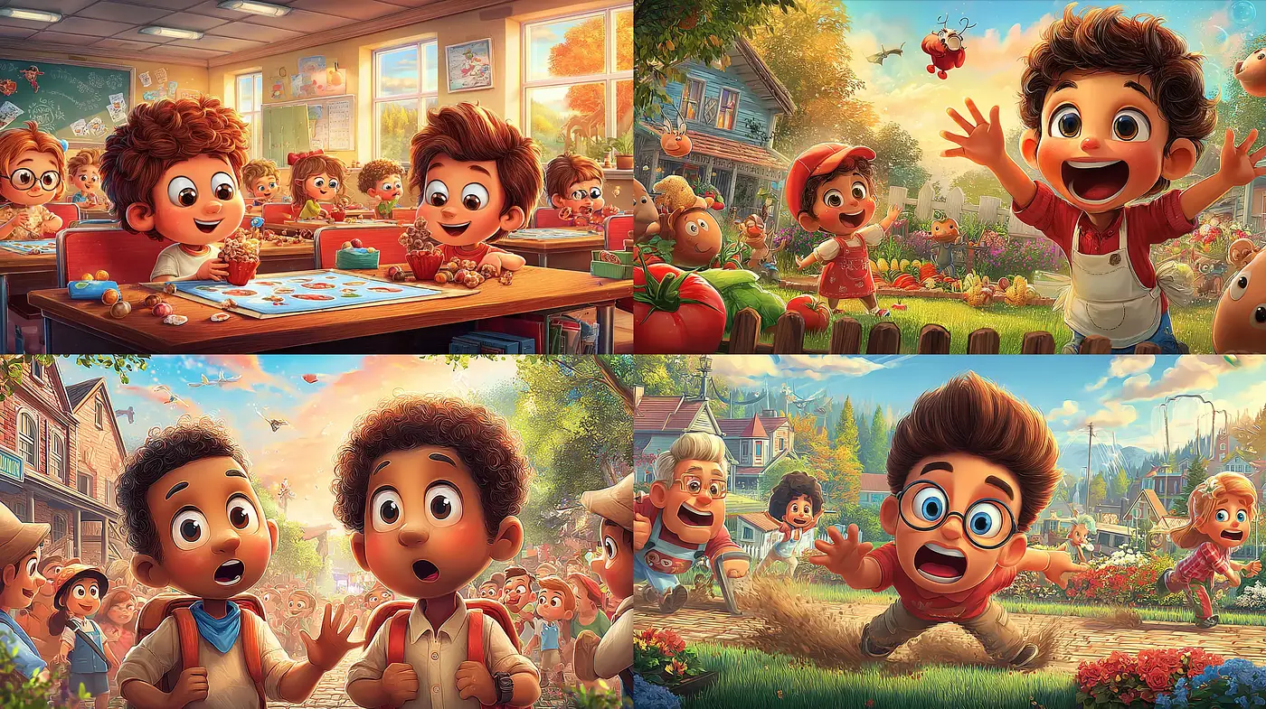 Whimsical and Playful Digital Illustrations Inspired by Animation - Midjourney sref style