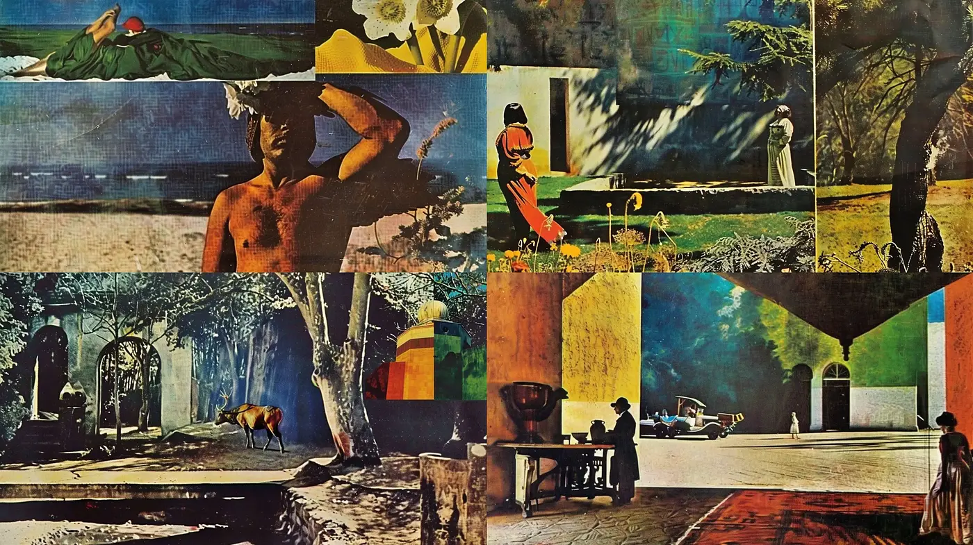 Collage of Ephemeral Dreams: An Exploration in Vintage Tones and Surrealist Influence - Midjourney sref style