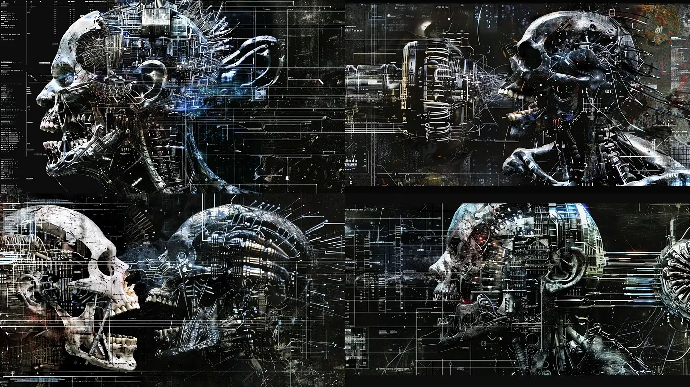 Cybernetic Chaos: An Artistic Fusion of Technology and Surrealism - Midjourney sref style