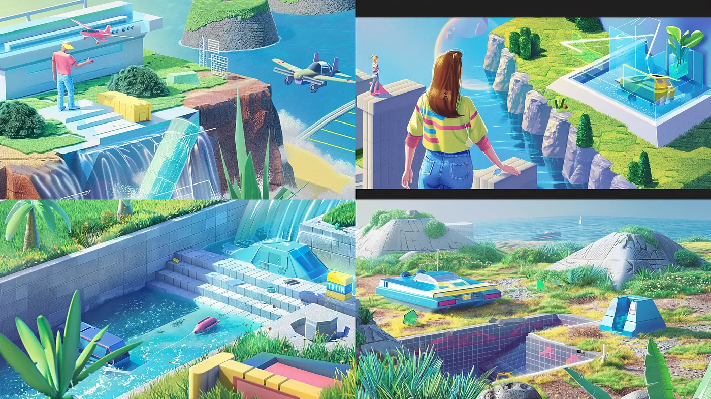 Futuristic Serenity in Pastel: A Synthesis of Dreamlike Visions and Soft Architectural Forms - Midjourney sref style