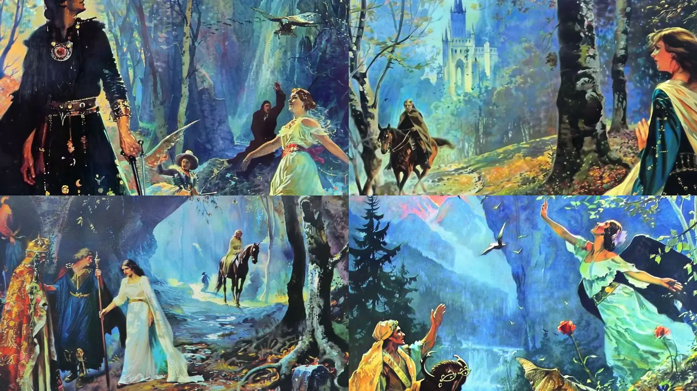 Enchanted Forest Reverie: A Tapestry of Romantic Expressionism - Midjourney sref style