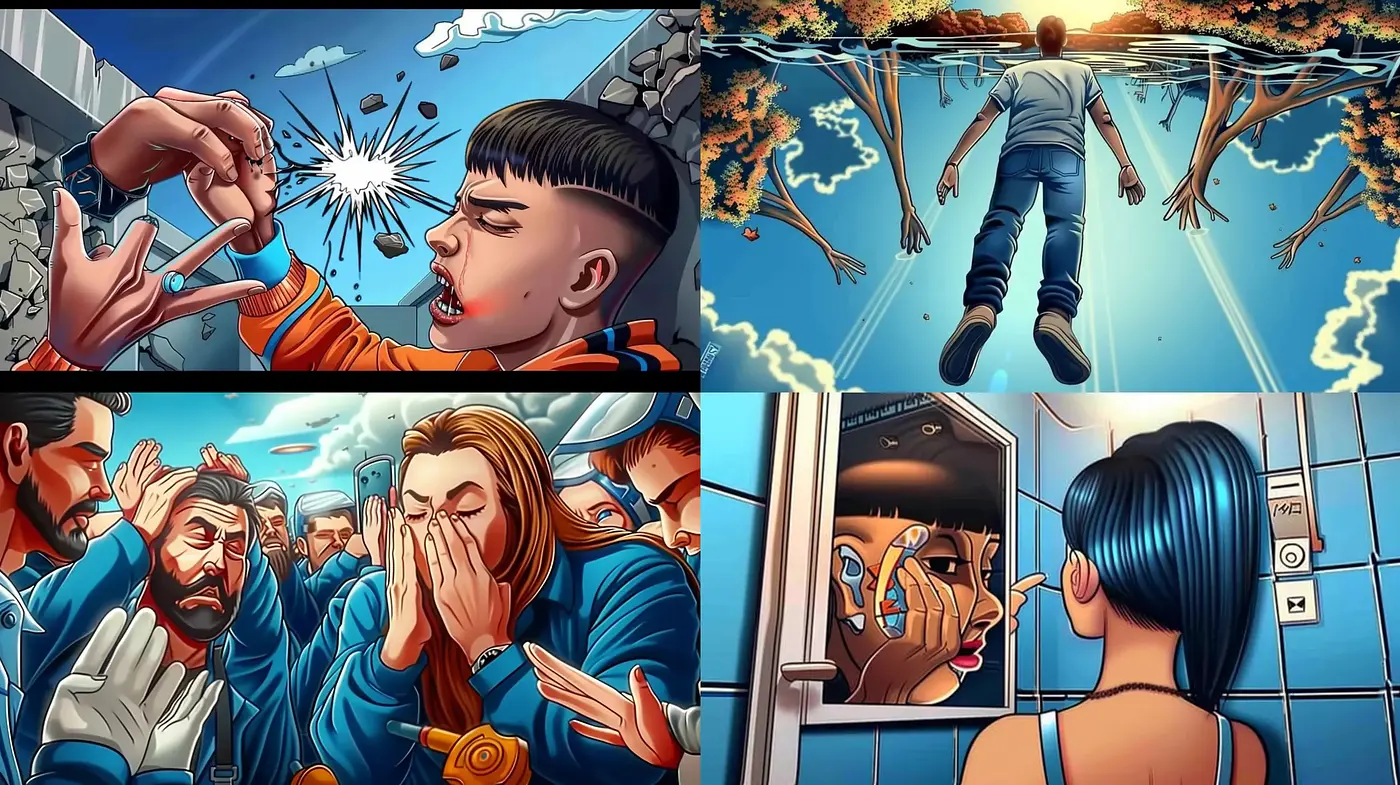 Vividly Surreal Comic Book Narratives: A Homage to Graphic Storytelling - Midjourney sref style