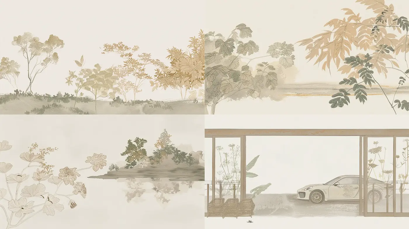 Ethereal Ink Wash Dreamscapes - Midjourney sref style