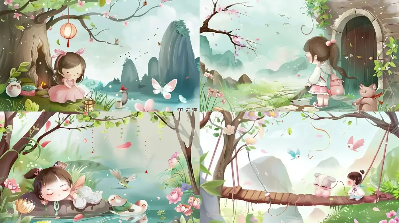 Enchanting Pastel Dreamscape Illustrations - Midjourney sref style