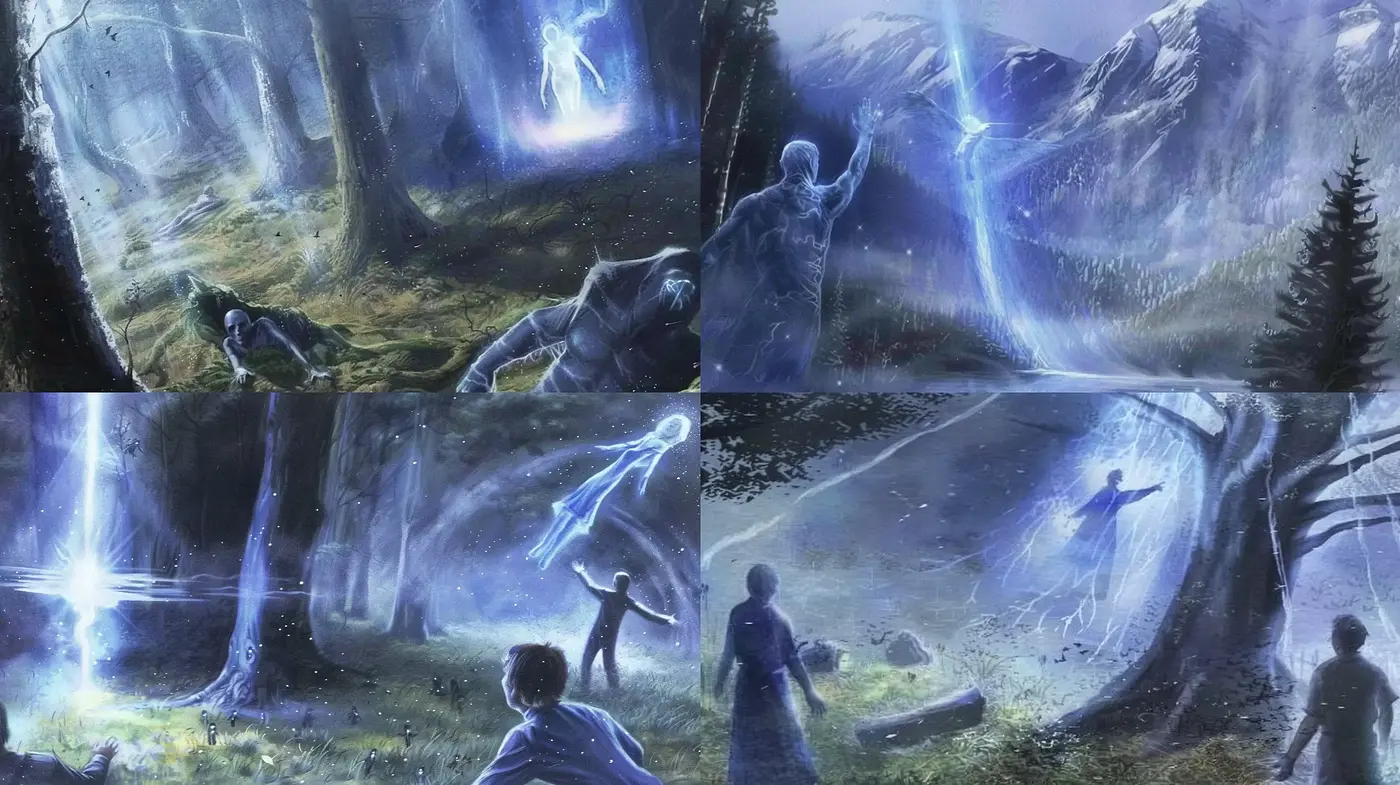 Mystical Landscape Fusion with Ethereal Touches - Midjourney sref style