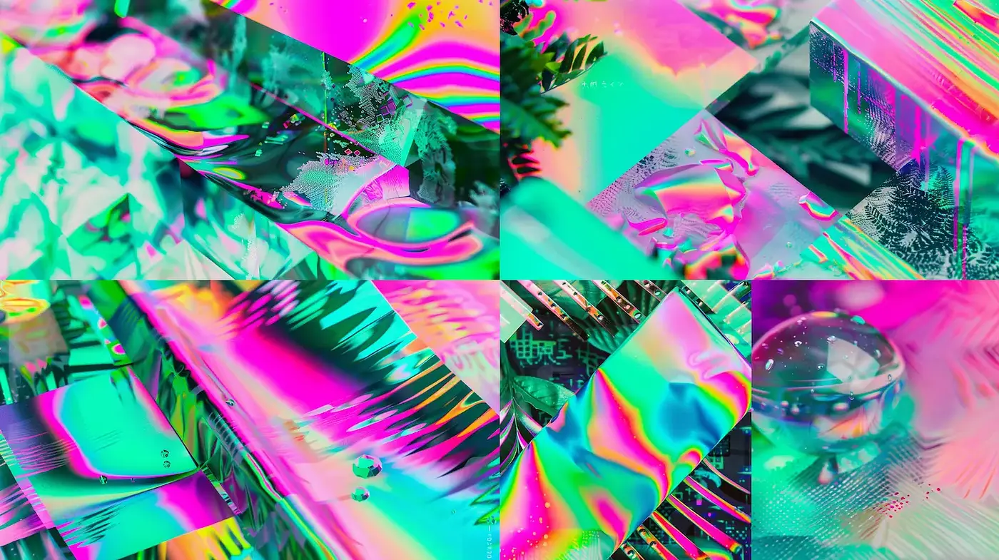 Vibrant and Futuristic Abstract Visuals with Surreal Elements - Midjourney sref style