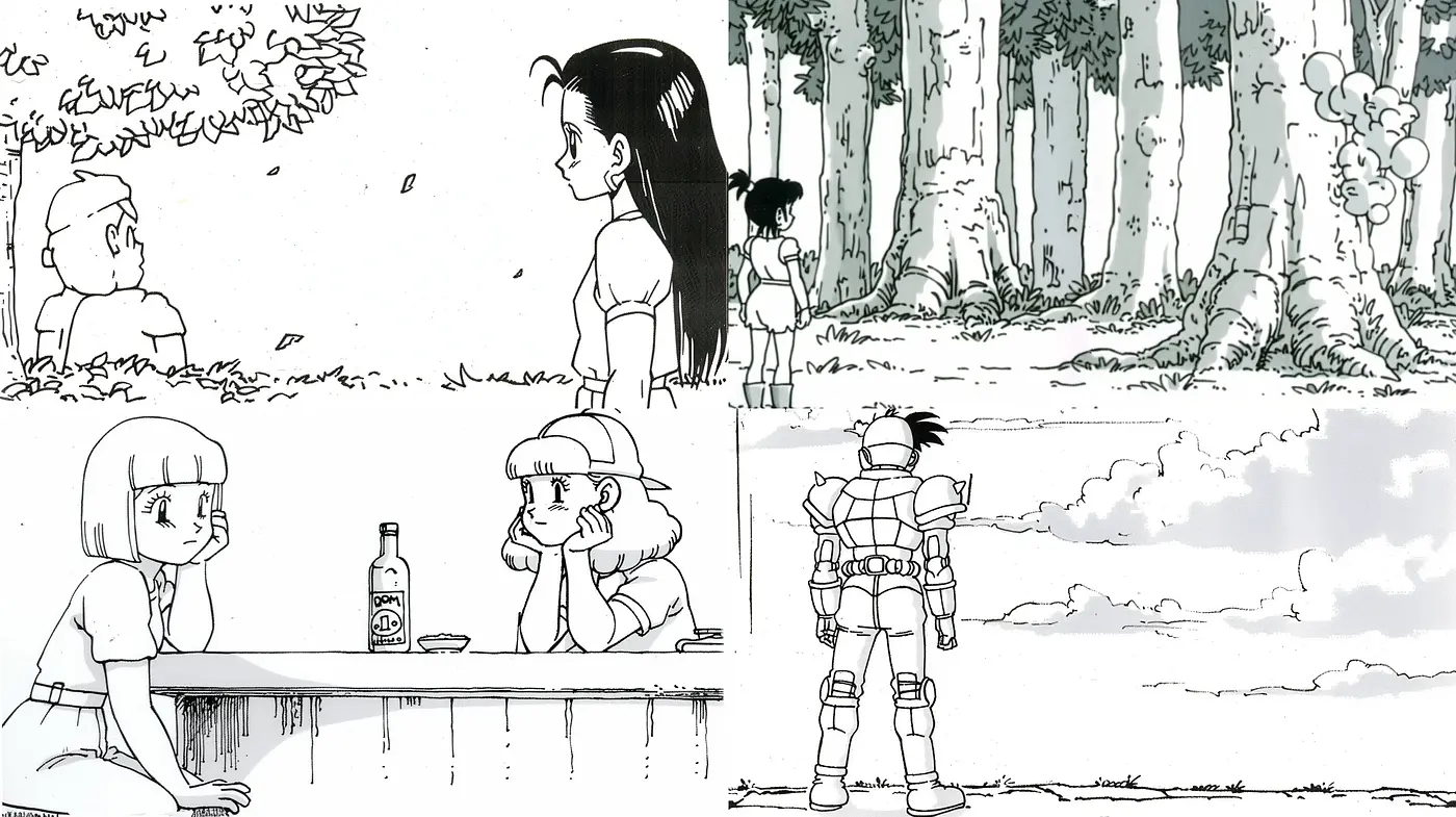 Monochrome Manga-Inspired Serenity - Midjourney sref style