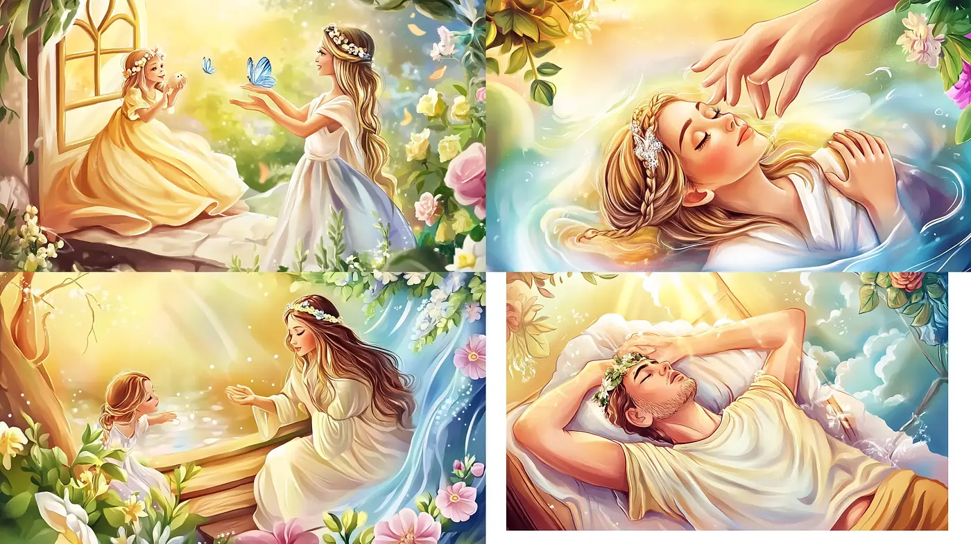 Enchanted Golden Hour Radiance in Storybook Illustration - Midjourney sref style