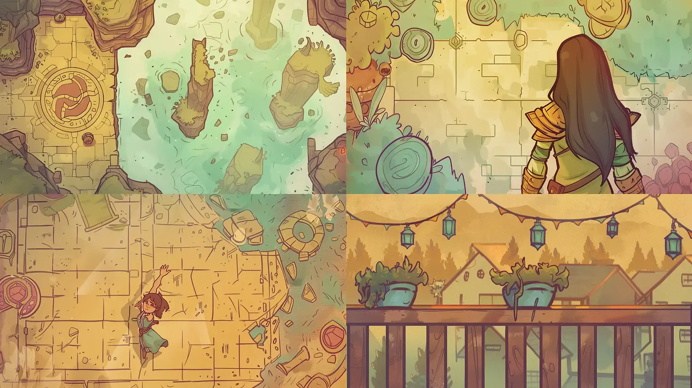 A Whimsical Adventure in Serene Sepia: An Exploration of Stylized Comic Artistry - Midjourney sref style