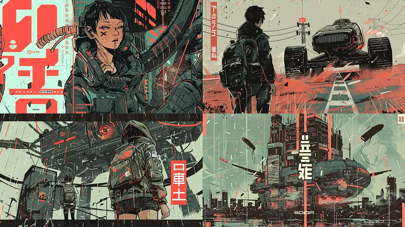 Cyberpunk Metropolis: A Fusion of Dystopian Future and Japanese Influence - Midjourney sref style