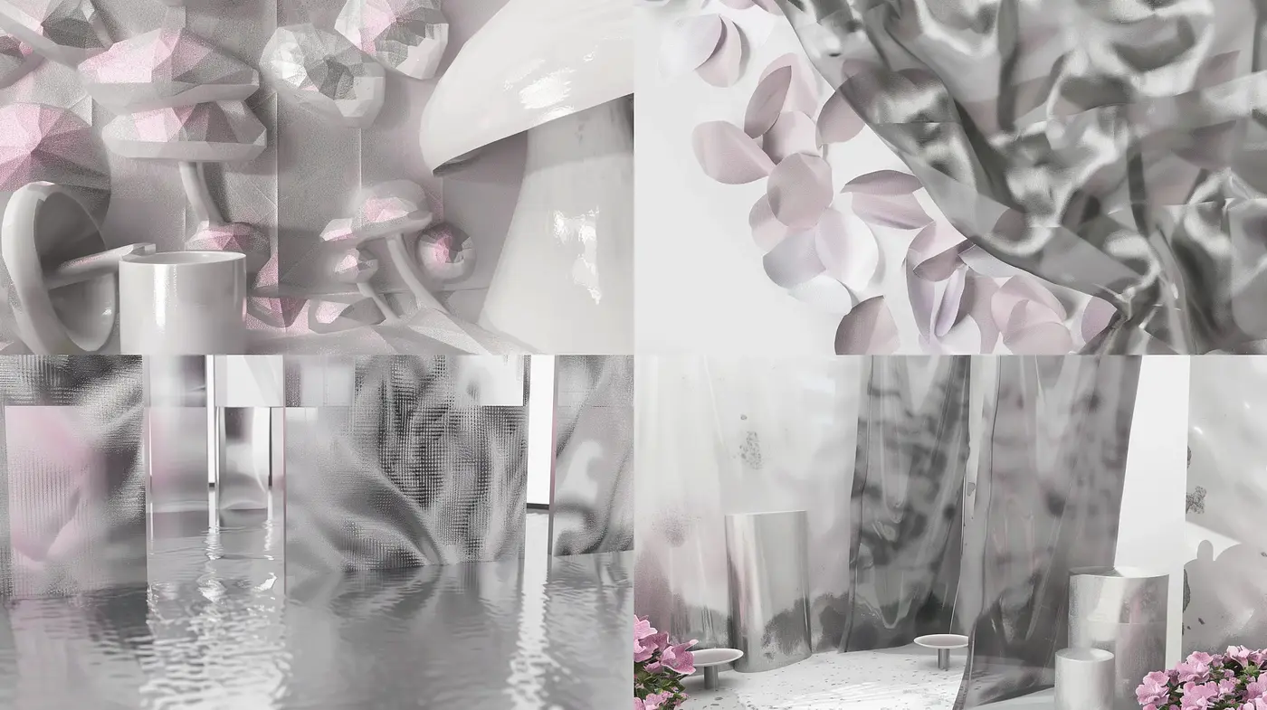 Monochromatic Ethereal Dreamscape: An Exploration in Soft Tones and Abstract Forms - Midjourney sref style