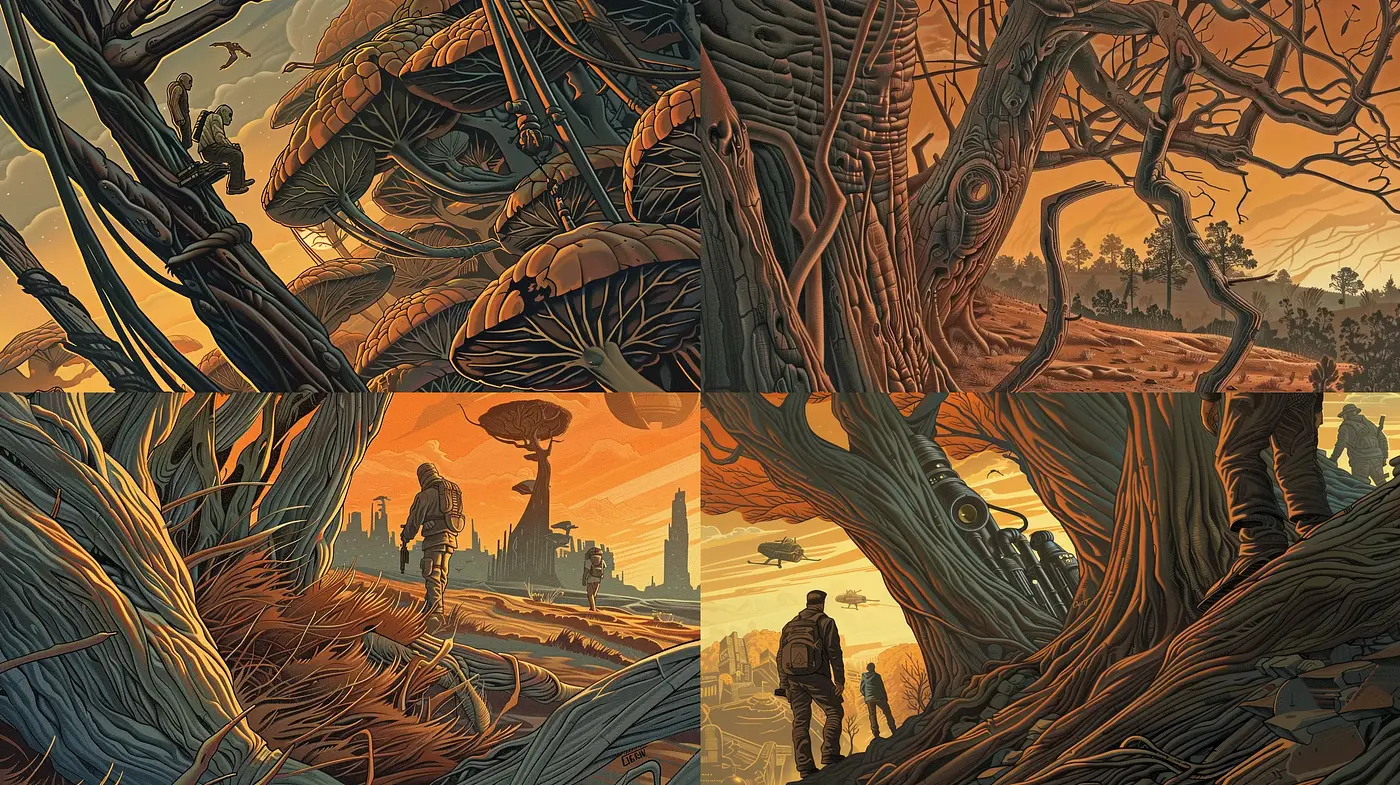 Surreal Naturalistic Tableaus with a Twilight Ambience - Midjourney sref style