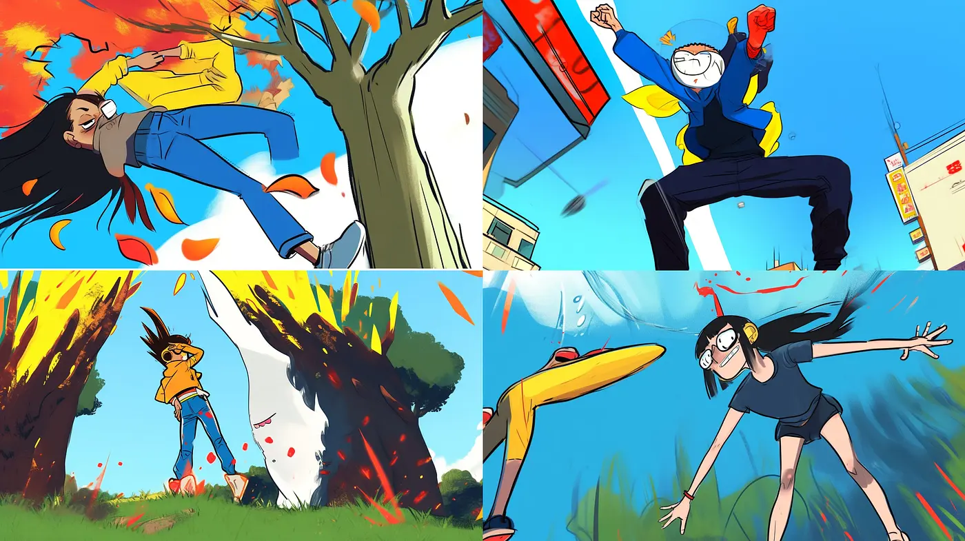 Energetic Vibrance: A Fusion of Bright Tones and Dynamic Anime-Inspired Expressiveness - Midjourney sref style