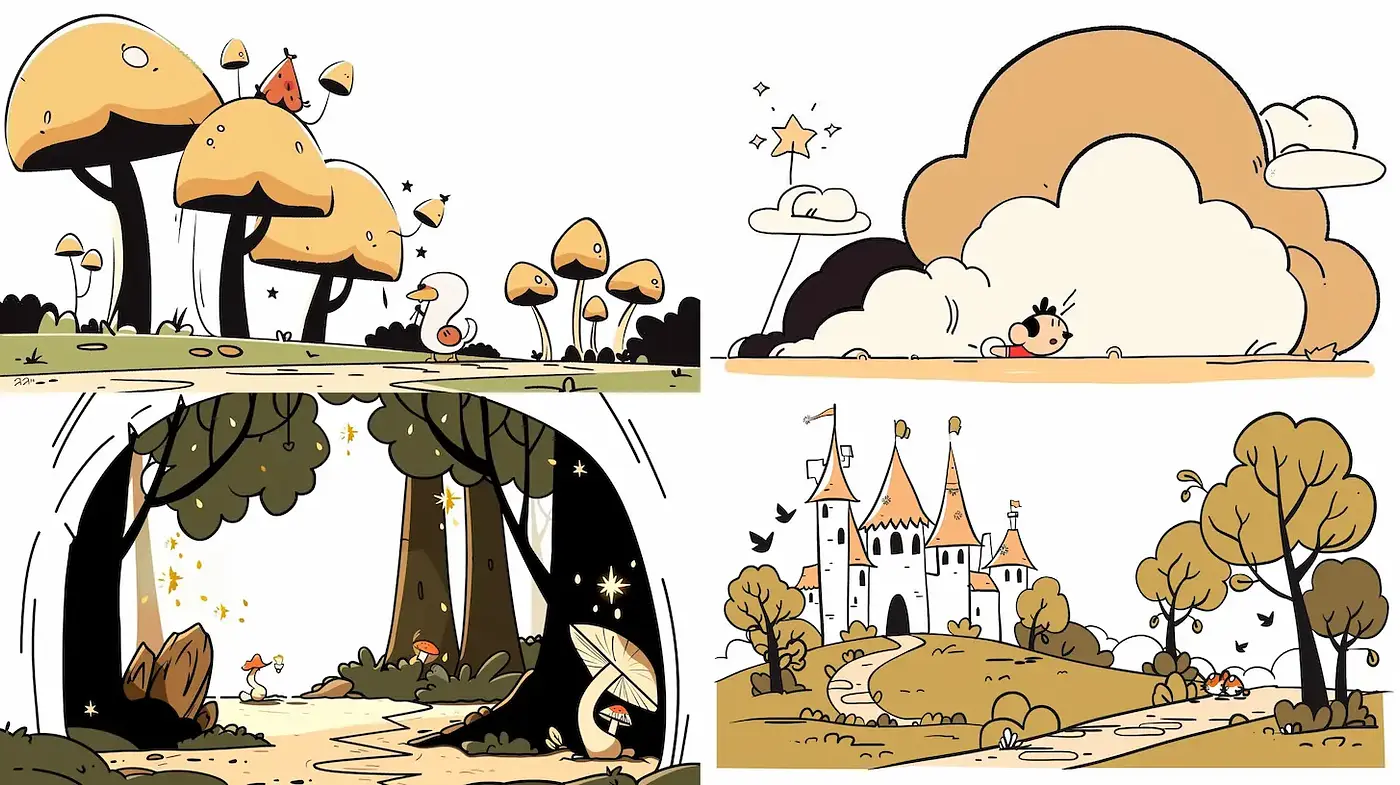 Playful and Whimsical Illustration Style with a Lighthearted Fantasy Aesthetic - Midjourney sref style