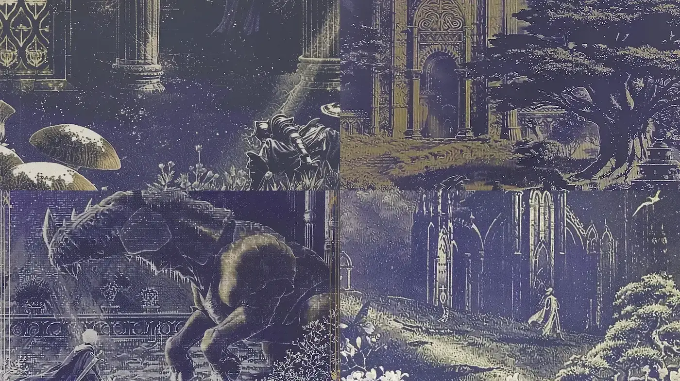 Dark Fantasy Landscape Illustrations with Intricate Detail - Midjourney sref style