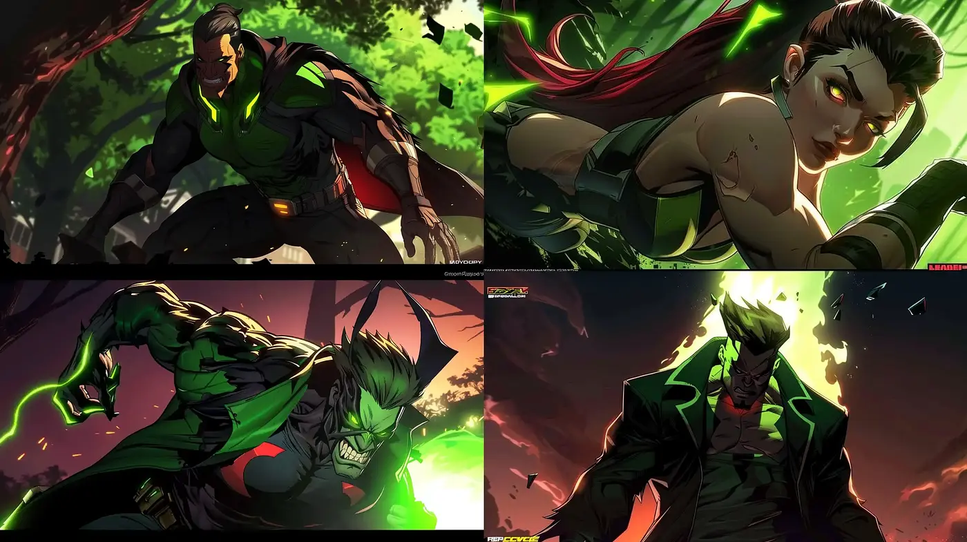 Dynamic Intensity: A Study in Vivid Comic Book Artistry - Midjourney sref style