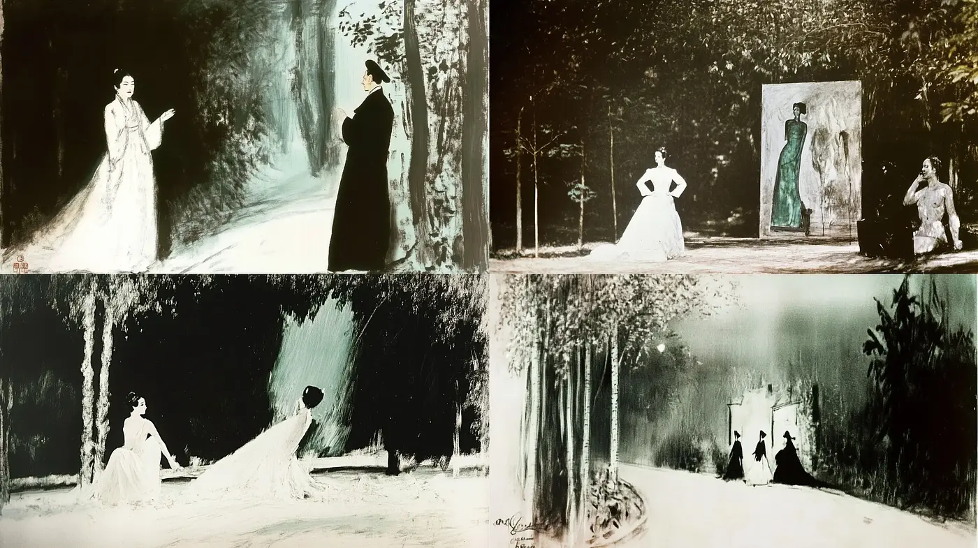 Ethereal Monochromatic Dreamscapes - Midjourney sref style