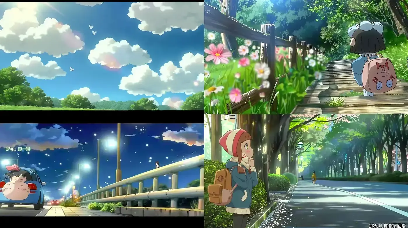 Whimsical, vibrant scenes with a playful charm in a serene world - Midjourney sref style