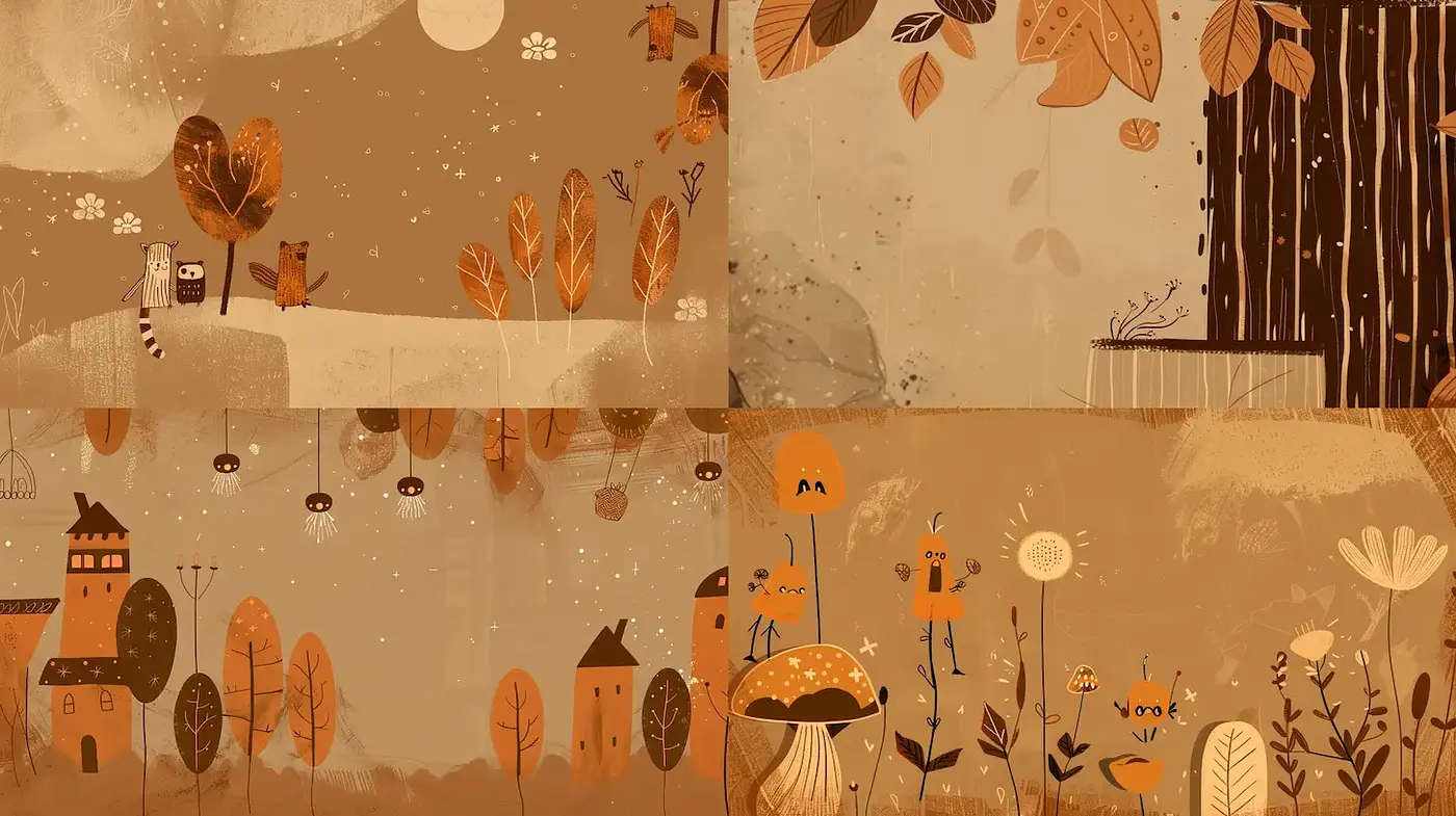 Whimsical and Warm Illustrations with a Simplistic Charm - Midjourney sref style