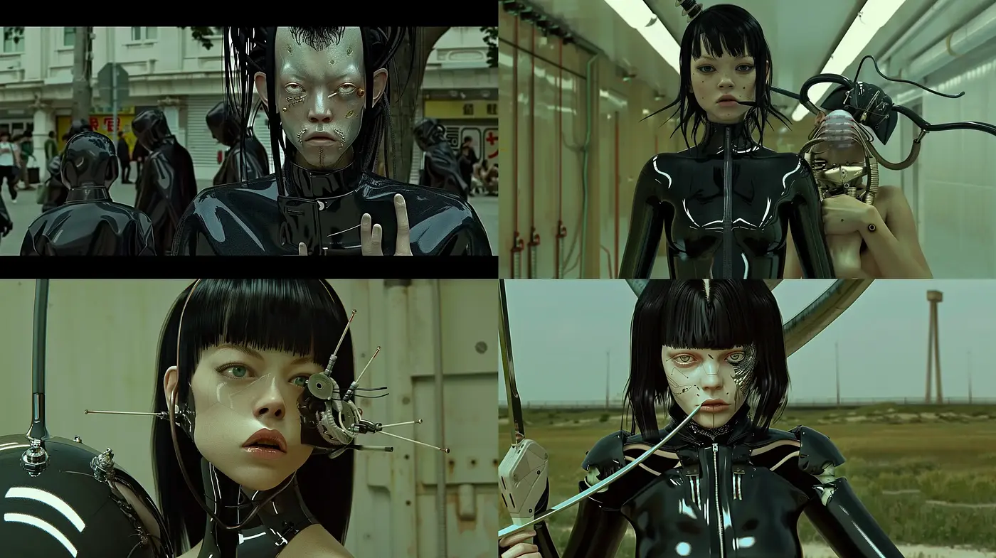 Futuristic Cybernetic Consistency with a Dark and Gritty Overcast - Midjourney sref style