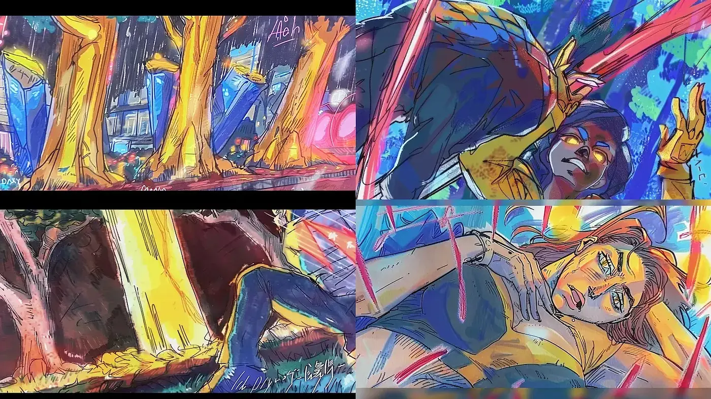 Dynamic and Vivid Illustrative Style with Emotional Depth and Movement - Midjourney sref style