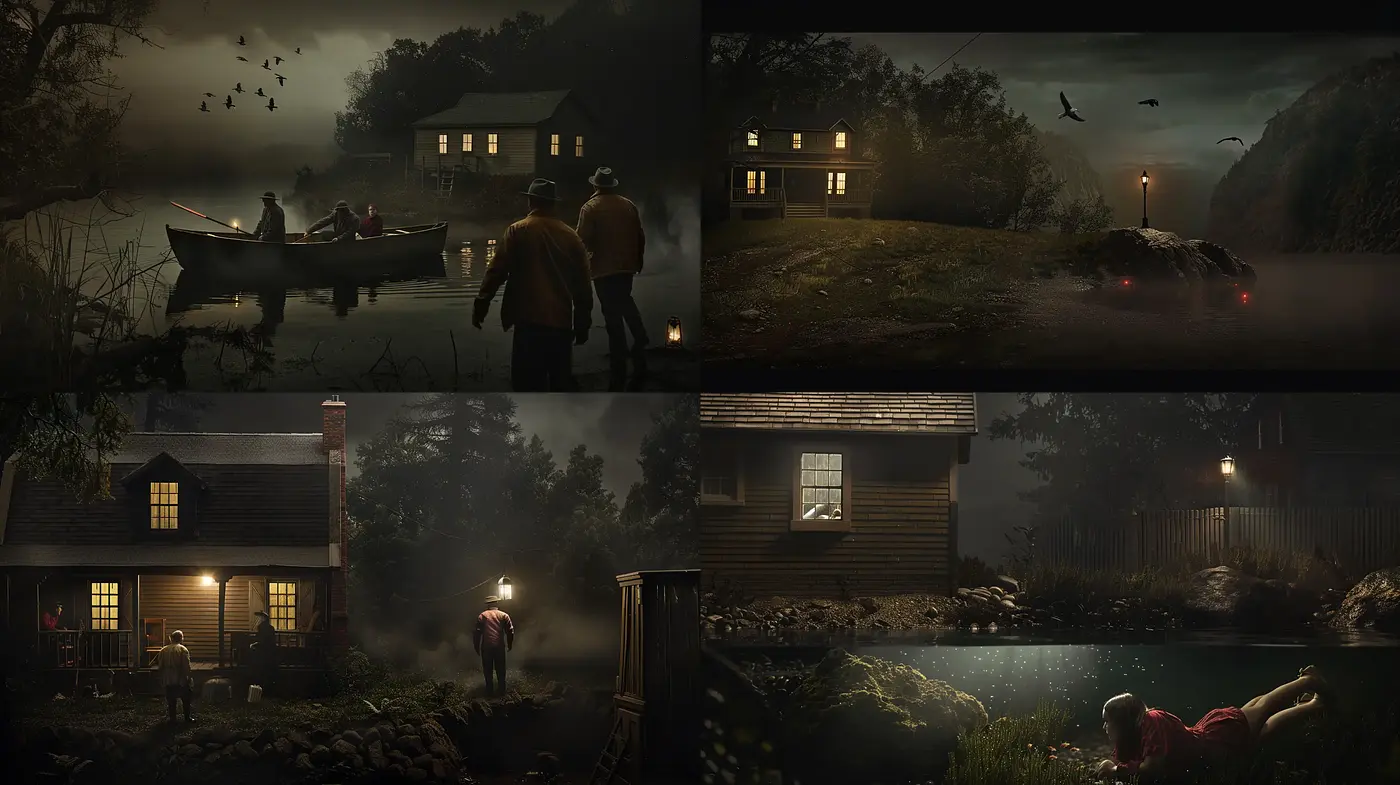 Moody and Mysterious Nightscapes with Ethereal Ambiance - Midjourney sref style