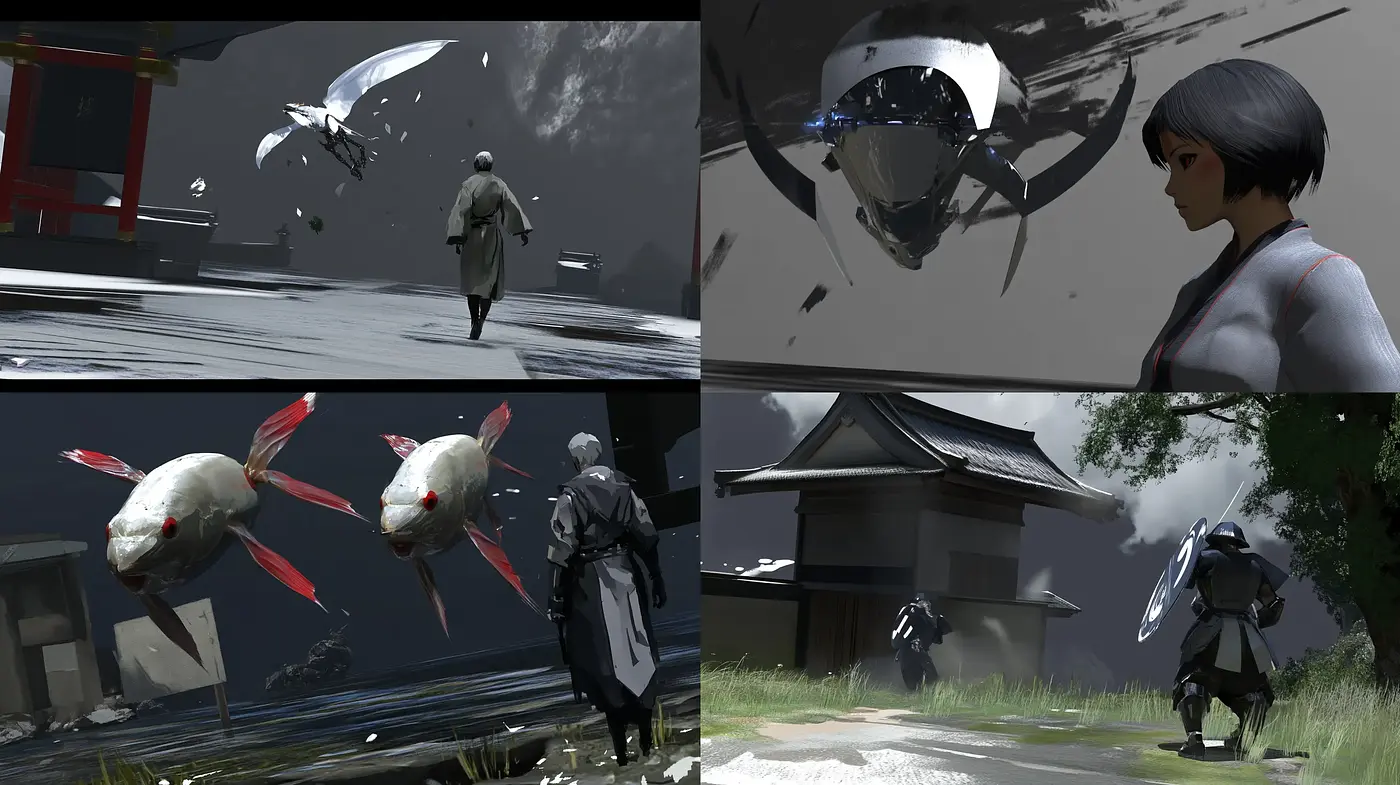 Futuristic Ethereal Essence with Monochromatic Tones - Midjourney sref style