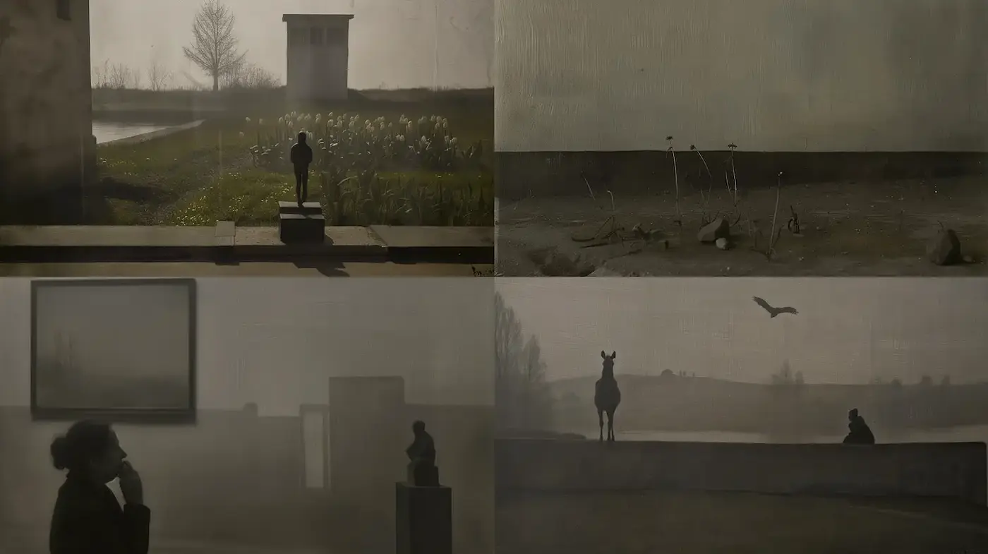 Subdued Elegance with a Poetic and Reflective Quality - Midjourney sref style