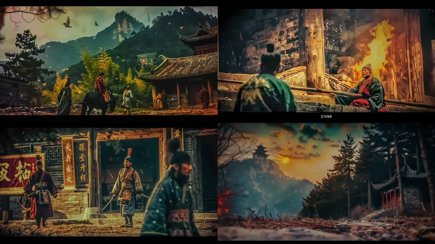 Cinematic Essence of Historical East Asia with a Painterly Aesthetic - Midjourney sref style