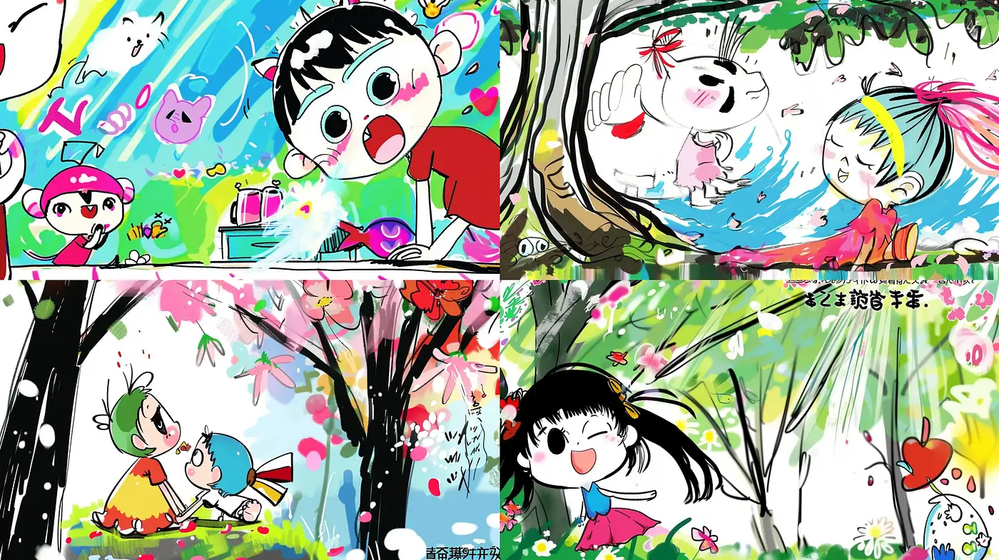 Expressive and Whimsical Anime-Inspired Illustrative Fusion - Midjourney sref style