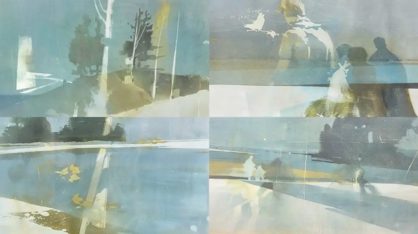 A Serene Merging of Nature and Human Presence with Watercolor Influences - Midjourney sref style