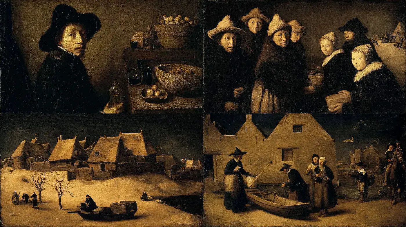 Moody and Atmospheric Depiction of Daily Life with Classic Dutch Influence - Midjourney sref style