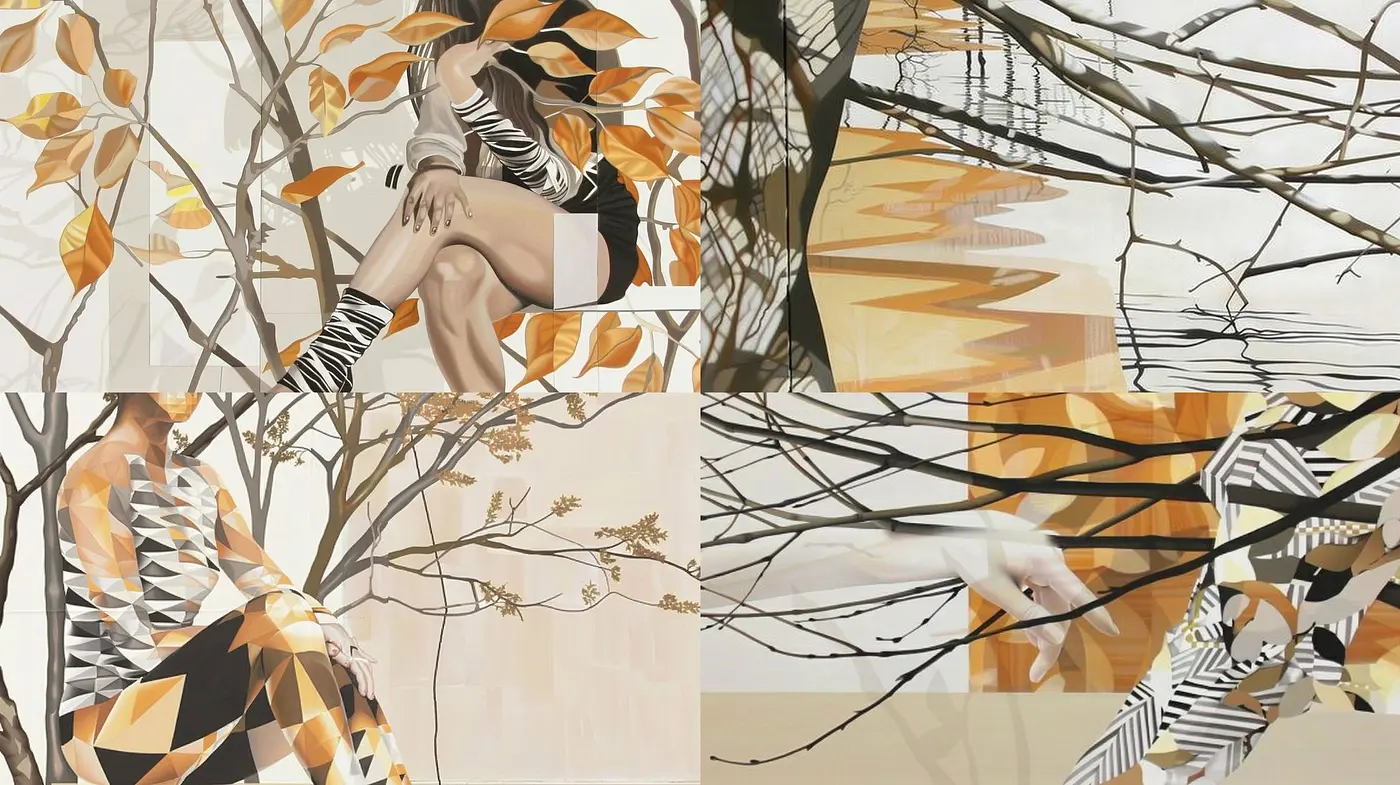 Autumn Geometry: An Artistic Fusion of Cubist Abstraction and Seasonal Aesthetics - Midjourney sref style