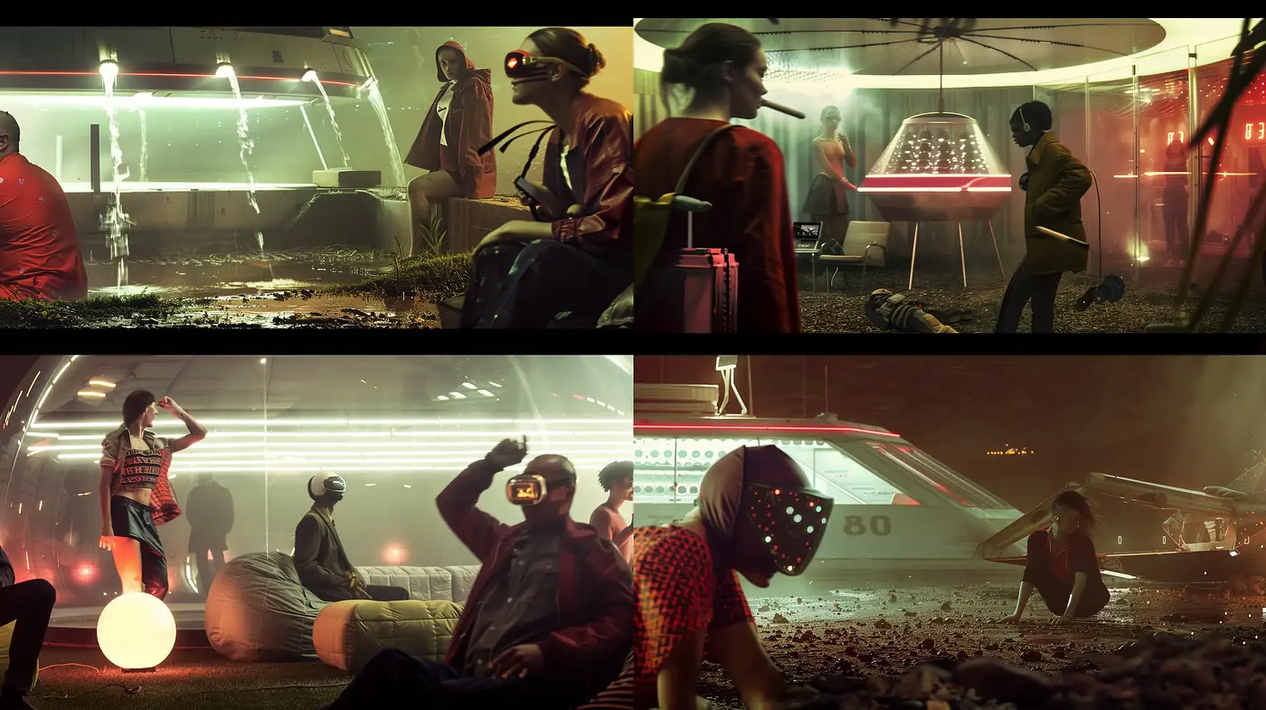 Futuristic Dystopian Neon-Lit Visions - Midjourney sref style