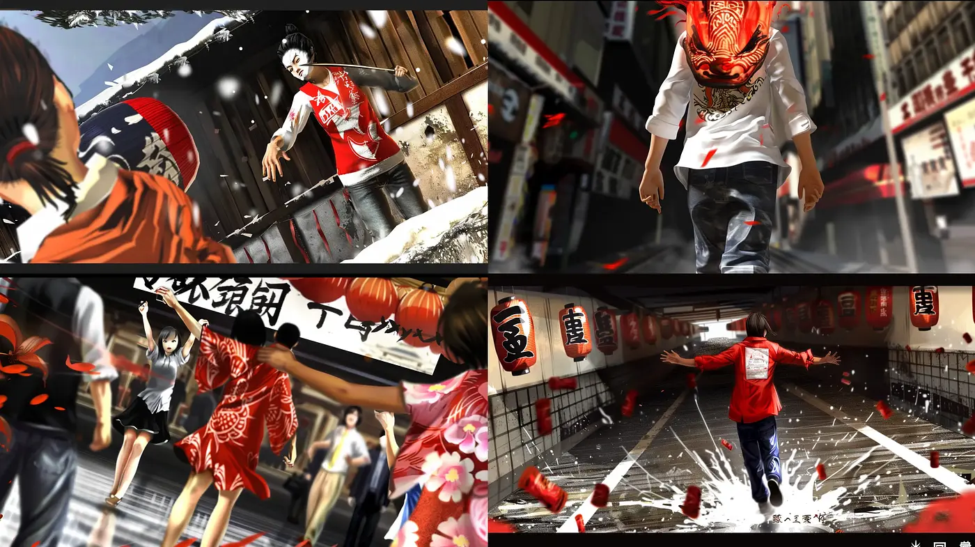 Dynamic Anime-Inspired Urban Chaos - Midjourney sref style