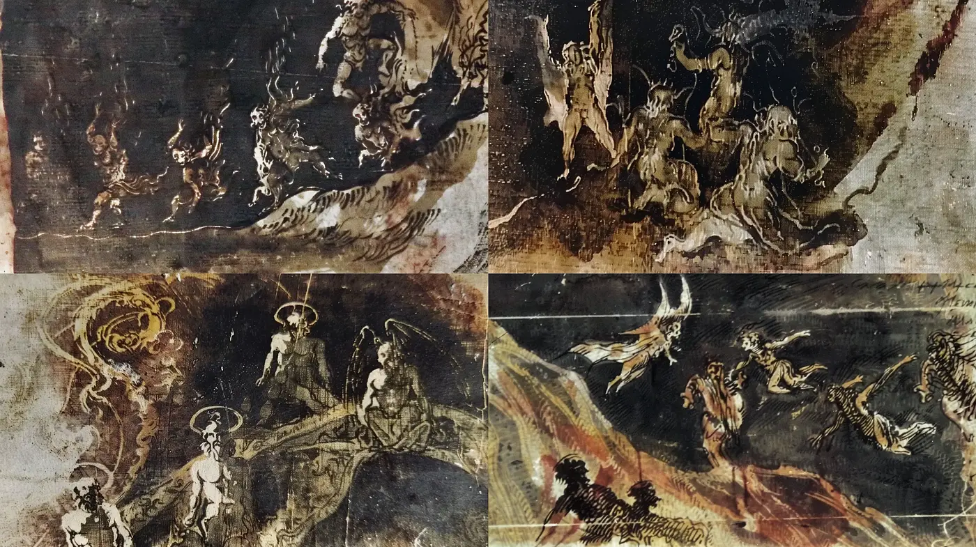 Ethereal Baroque Dreamscape with Expressive Brushwork and Dark Undertones - Midjourney sref style