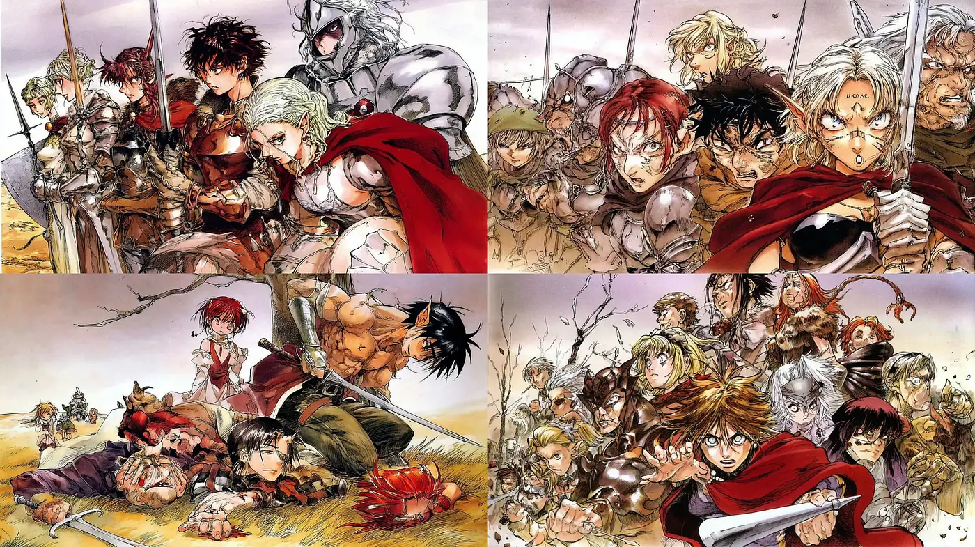 Epic Fantasy Illustration with Intense Character Design and Dramatic Landscapes - Midjourney sref style