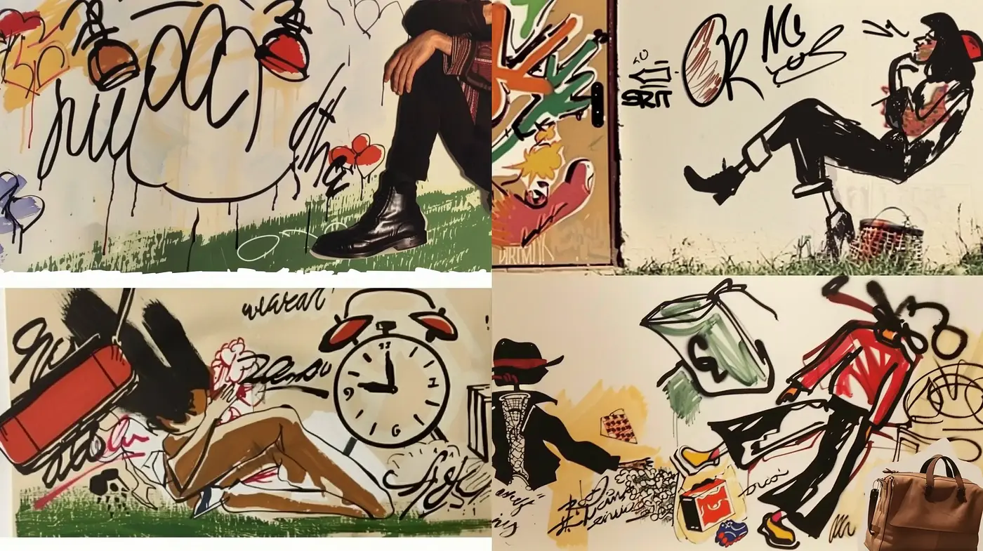 Urban Graffiti Chic with Pop Art Influence and Dynamic Strokes - Midjourney sref style