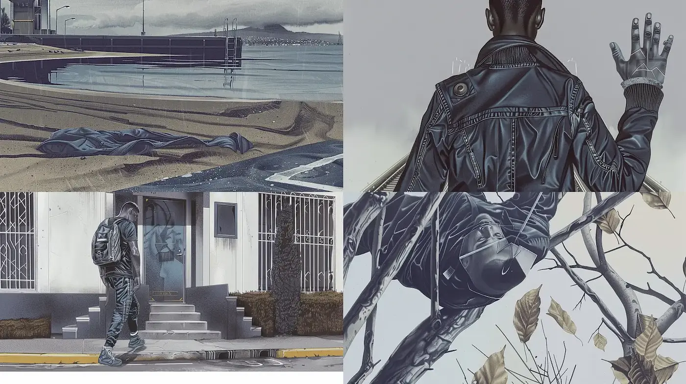 Stylized Urban Realism with Emotional Depth and Textural Complexity - Midjourney sref style