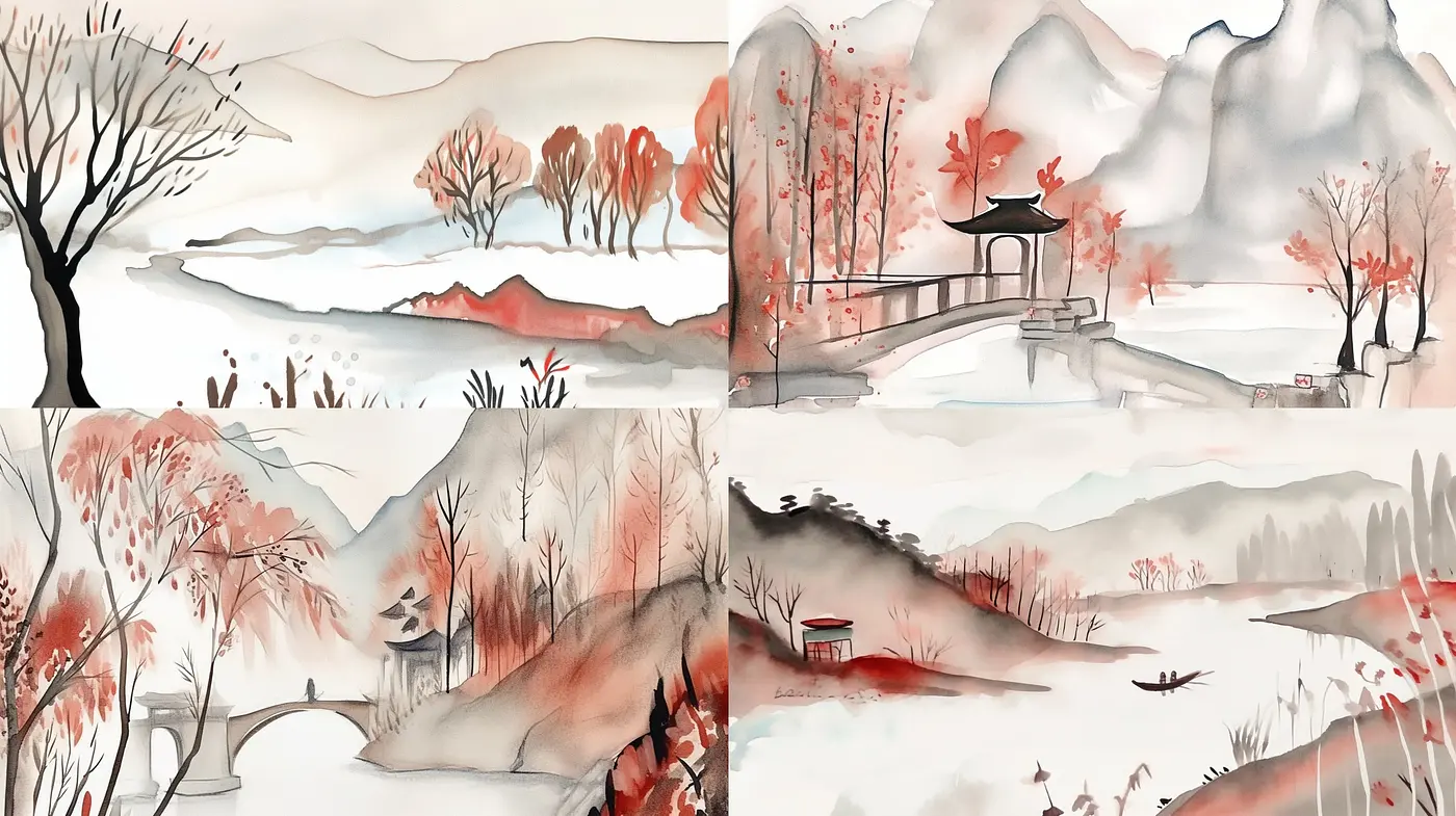 Ethereal Brushstrokes in Autumnal Harmony: A Study in Consistent Stylistic Elements Across Varied Compositions - Midjourney sref style