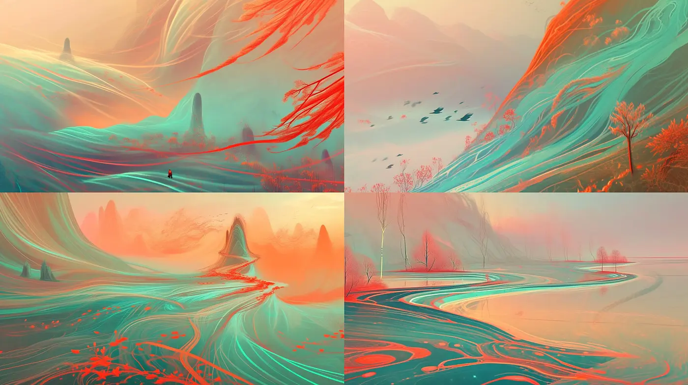 Ethereal Dreamscape Fusion of Surrealism and Digital Impressionism - Midjourney sref style